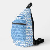 Celestial Love Stars Hearts Patroon Monogrammed Sling Bag (Rechterhoek)