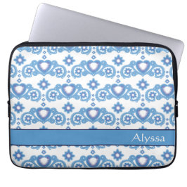 Celestial Love Stars Hearts Wit Patroon Naam Laptop Sleeve