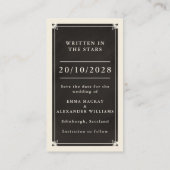 Celestial Lovers Tarot Wedding Save the Date Card Informatiekaartje (Achterkant)