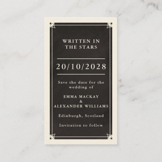 Celestial Lovers Tarot Wedding Save the Date Card Informatiekaartje (Achterkant)