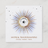 *~* Celestial Luna Lunar Moon Magic Boho Light Vierkante Visitekaartje (Voorkant)
