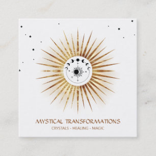 *~* Celestial Luna Lunar Moon Magic Light Boho Vierkante Visitekaartje