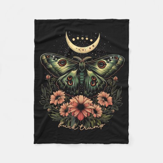 Celestial Luna Moth Subtle Anti Trump Fleece Deken (Voorkant)