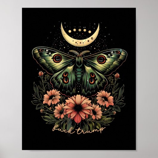 Celestial Luna Moth Subtle Anti Trump Poster (Voorkant)