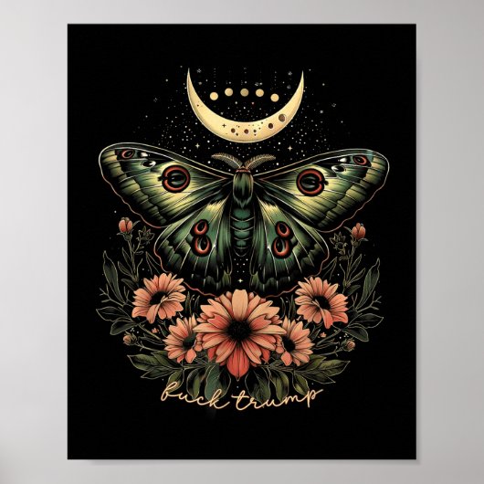 Celestial Luna Moth Subtle Anti Trump Poster (Voorkant)