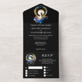 Celestial maan bruids paar silhouet ster all in one uitnodiging (Binnen)