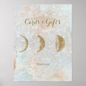 Celestial maan eenvoudige chique elegante bruiloft poster (Voorkant)