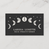Celestial Maan Fases Floral Mystical Holistic Visitekaartje (Voorkant)