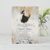 Celestial Maan Meisje Bloemen Sterren Zoet 16 Kaart (Staand voorkant)