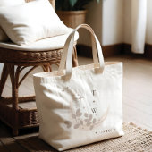 Celestial Maan Star Monogram Boho Bruidsmeisje Grote Tote Bag