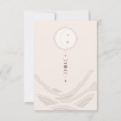 Celestial Maan Ster Holistisch Monogram QR Code RS RSVP Kaartje (Achterkant)