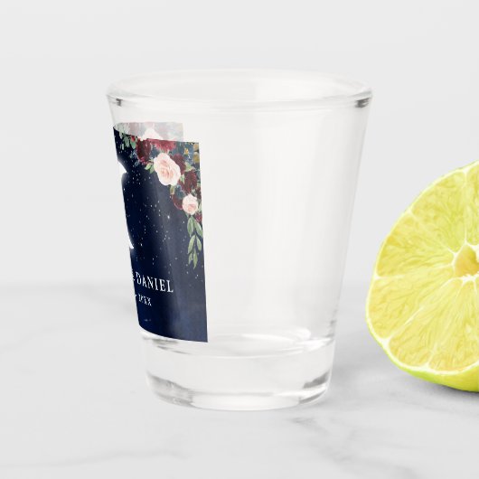 Celestial maan sterren bloemenbruiloft shot glas (Rechts)