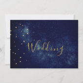 Celestial maan sterren elegante foto bruiloft save the date (Achterkant)