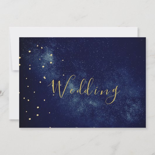 Celestial maan sterren elegante foto bruiloft save the date (Achterkant)