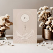 Celestial Maan Sterren Holistische Boho Tafelnumme Kaart