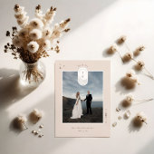 Celestial Maan Sterren Monogram Boho Dank u Foto Bedankkaart