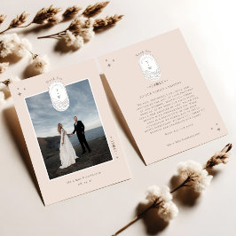 Celestial Maan Sterren Monogram Boho Dank u Foto Bedankkaart