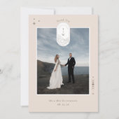 Celestial Maan Sterren Monogram Boho Dank u Foto Bedankkaart (Voorkant)