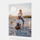 Celestial Maan Sterren Monogram Welkom Bruiloft Acryl Bord (Hoek)