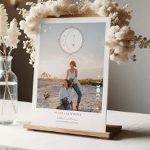 Celestial Maan Sterren Monogram Welkom Trouwteken