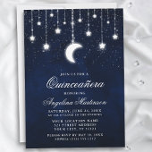 Celestial Maan Sterren String Lights Quinceanera Kaart