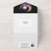 Celestial maan sterrenstelsel nacht halve sterren all in one uitnodiging (Buitenkant)