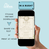 Celestial Magical Mystical Moon Stars Baby shower Kaart