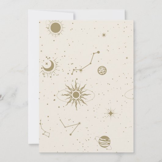 Celestial Magical Mystical Moon Stars Baby shower Kaart (Achterkant)