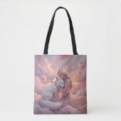 Celestial Maiden White Fox Fantasy Tote Bag (Voorkant)