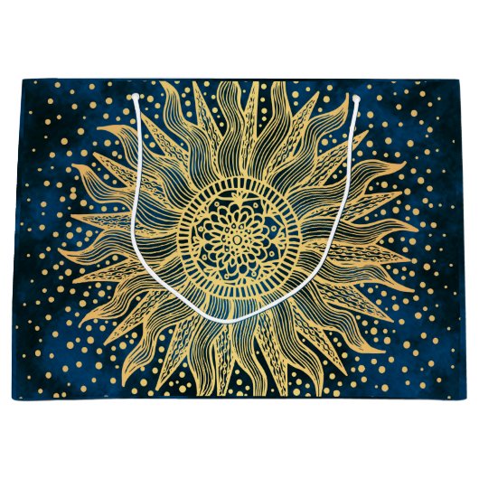 Celestial Mandala Boho Gold Sun Groot Cadeauzakje (Voorkant)