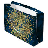 Celestial Mandala Boho Gold Sun Groot Cadeauzakje (Achterkant Gekanteld)