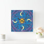 Celestial Mandala Clock Vierkante Klok (Huis)