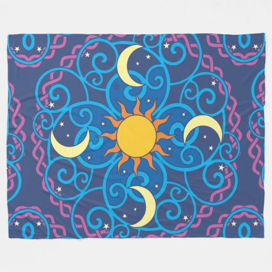 Celestial Mandala Fleece Blanket Deken (Voorkant (Horizontaal))