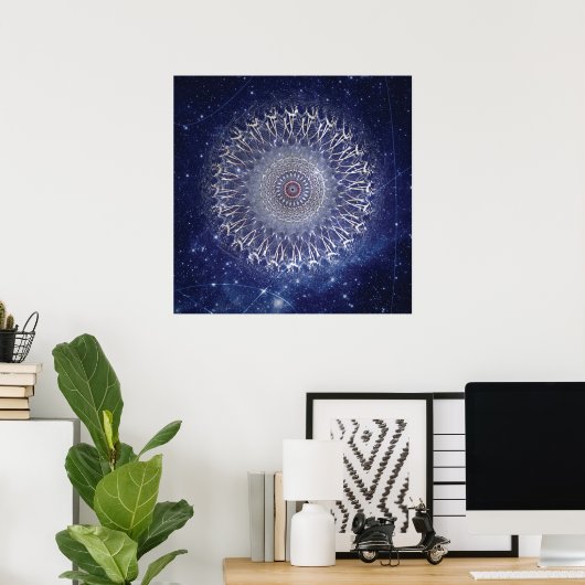 Celestial Mandala Galaxy Art Poster (Thuiskantoor)