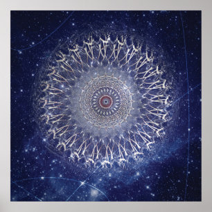 Celestial Mandala Galaxy Art Poster