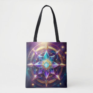 Celestial Mandala - Radiant Star Crystal artwork Tote Bag