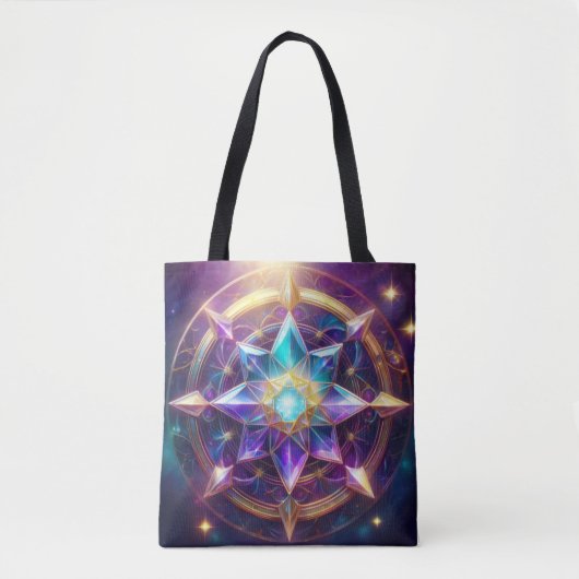 Celestial Mandala - Radiant Star Crystal artwork Tote Bag (Voorkant)
