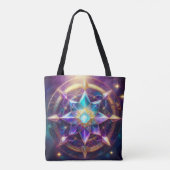 Celestial Mandala - Radiant Star Crystal artwork Tote Bag (Achterkant)