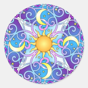Celestial Mandala Ronde Sticker