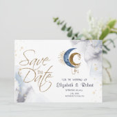Celestial manen, sterren plat opslaan de datum Kaa Save The Date (Staand voorkant)