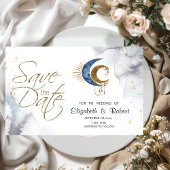 Celestial manen, sterren plat opslaan de datum Kaa Save The Date