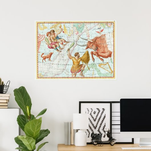 Celestial Map Constellations Poster (Thuiskantoor)