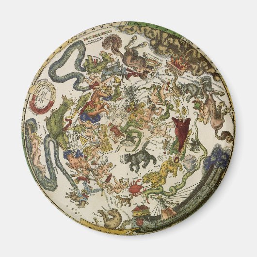 Celestial Map door Peter Apian,  astronomie Magneet (Voorkant)