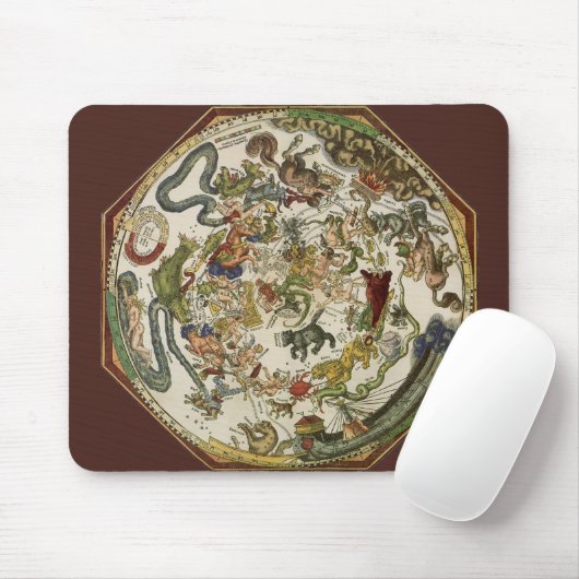 Celestial Map door Peter Apian,  astronomie Muismat (Met muis)