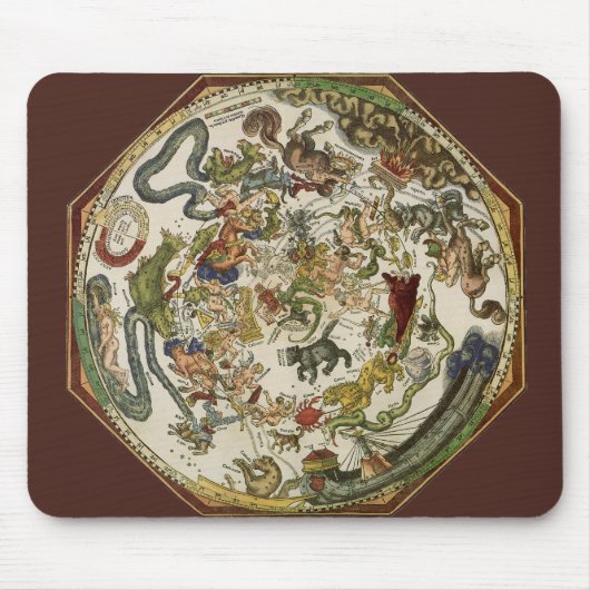 Celestial Map door Peter Apian,  astronomie Muismat (Voorkant)