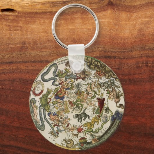 Celestial Map door Peter Apian, astronomie Sleutelhanger (Achterkant)
