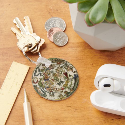 Celestial Map door Peter Apian, astronomie Sleutelhanger (Bureau)