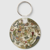 Celestial Map door Peter Apian, astronomie Sleutelhanger (Achterkant)