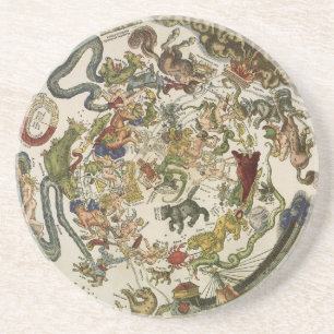 Celestial Map door Peter Apian,  astronomie Zandsteen Onderzetter