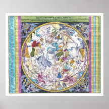 Celestial Map Hemisphaerium Coeli Boreale